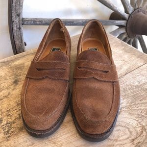 COLE HAAN Brown Suede Penny Loafers in Excellent Condition Sz 6.5B Made In USA!!